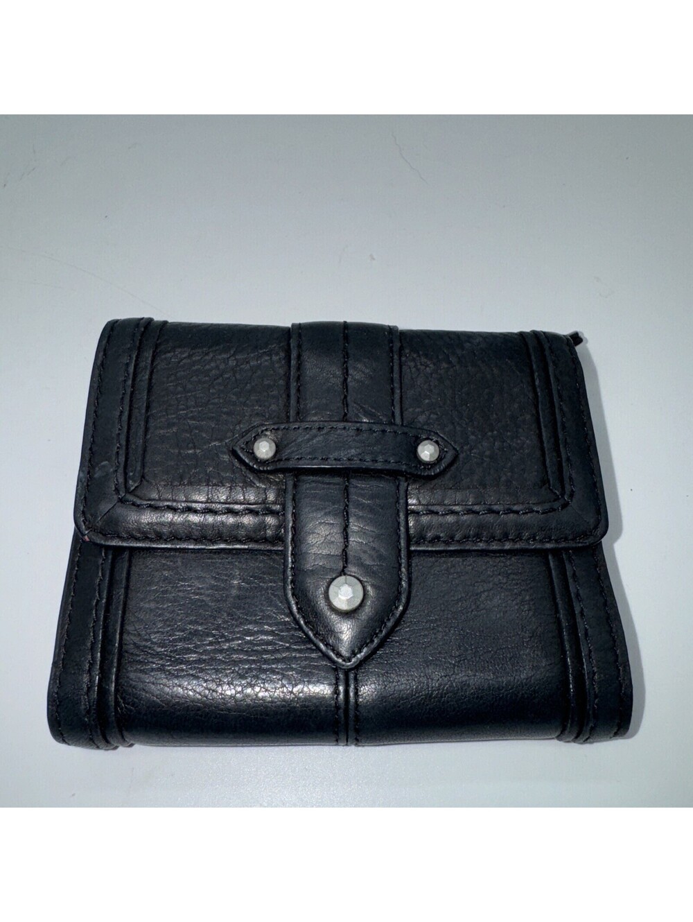 Sigrid Olsen Women's Black Wallet Pig/Cowhide Leather, Green Suede Interior